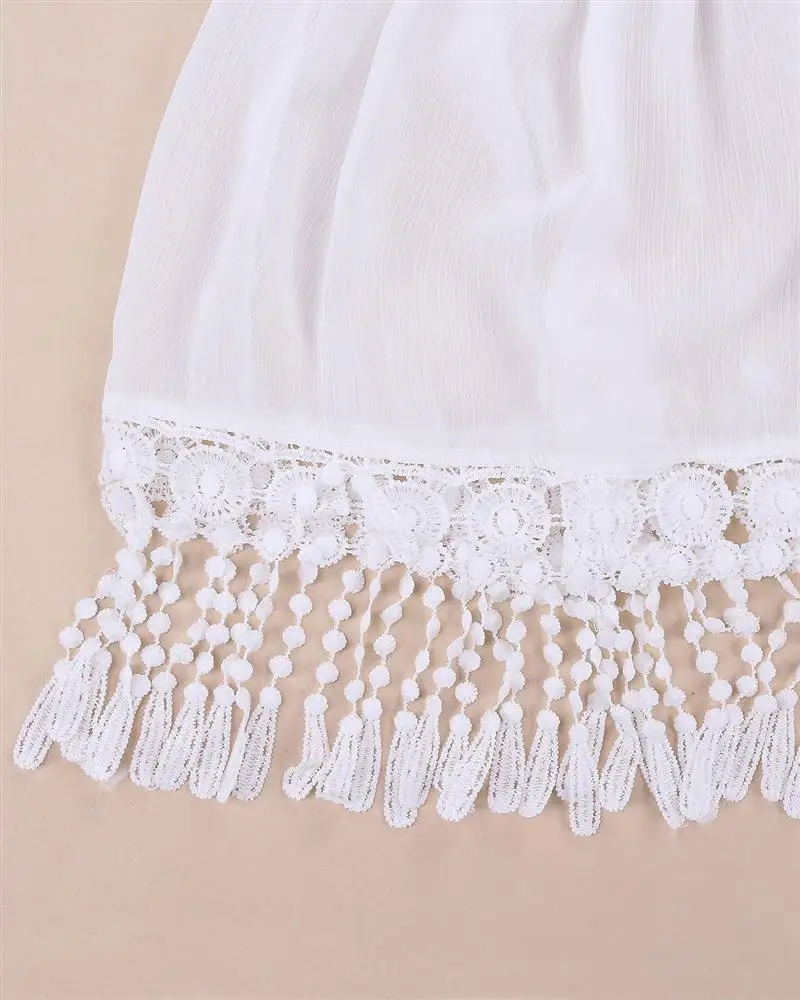 ZANZEA 2017 Summer Women Boho Tassel Lace Dress Sexy Crochet Tunic Beach Party Dresses Black White Chiffion Vestidos Plus Size 24