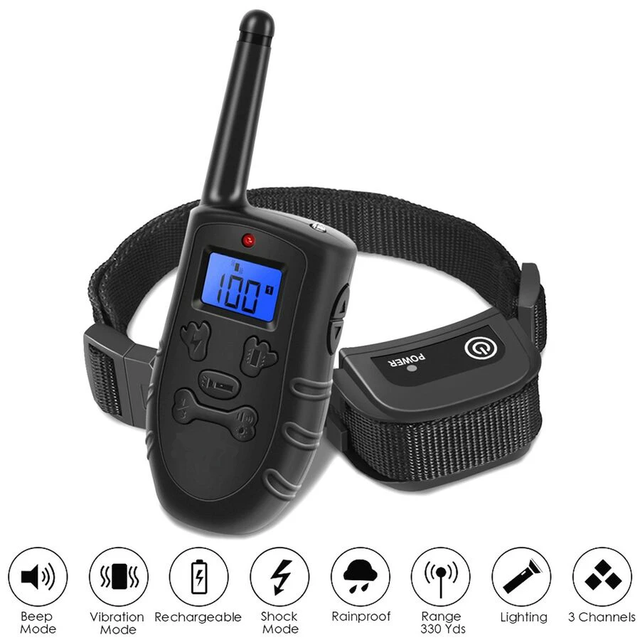 KPHRTEK Waterproof LCD Electric Remote Dog Shock Bark Collar Trainer