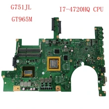G751JL GT965M 2 ГБ с I7-4720HQ процессор HM86 Материнская плата Asus G751J G751JL материнская плата для ноутбука REV 2,0 прошедший тестирование
