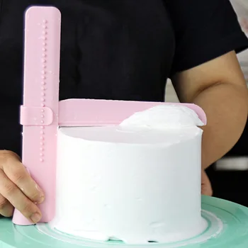 

Cake Scraper Smoother Pink Adjustable Fondant Spatulas Cake Edge Smoother Cream Decorating DIY Tableware Kitchen Cake Tool