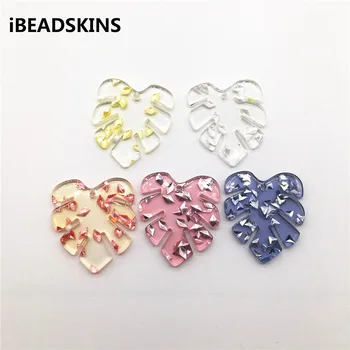 

New arrival! 30x26mm 100pcs/lot clear acrylic feather-shape charms for stud earrings/earrings accessories/Earring parts DIY