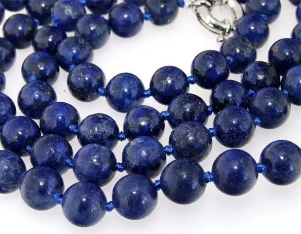 

6mm Natural lapis Beads Necklace 35"AA