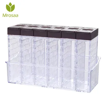 

Kitchen Tool Seasoning Bottles Jars Boxes Plastic Spice Lid Can Sugar Layers Storage Organizer Box Home Organization Accessories