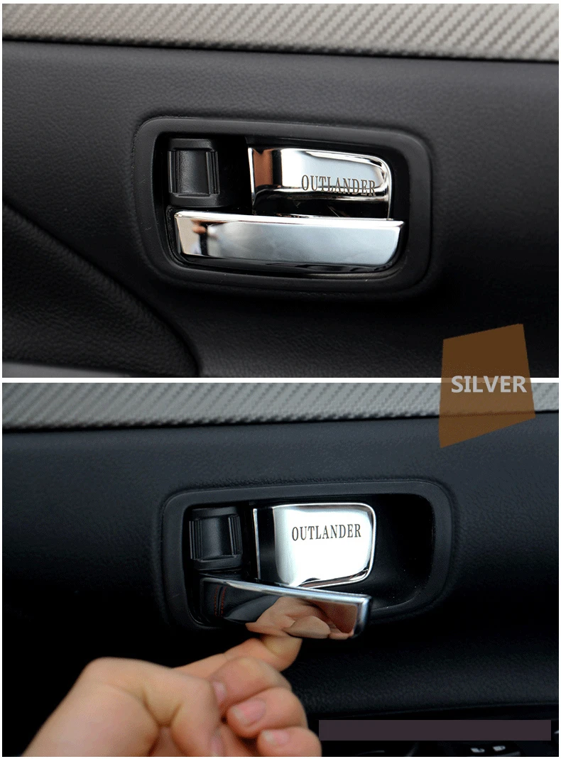 Для Mitsubishi Outlander 2013 20152016 внутренняя дверная чаша из нержавеющей стали декоративная наклейка накладная крышка внутренняя модификация
