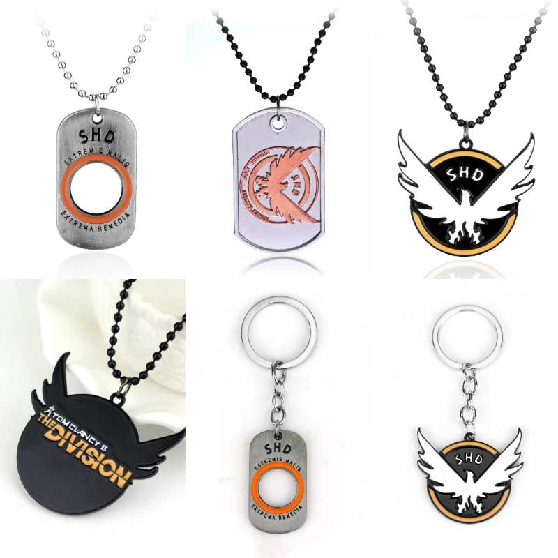 

New Arrival Fashion Hot Game Tom Clancy's The Division Eagle Logo Necklace Silver Metal SHD eagle logo Pendant Necklaces
