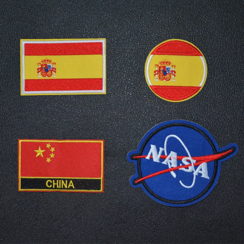 

Yicai 1 PCS Country Flag patch Stripes Embroidered for Clothes