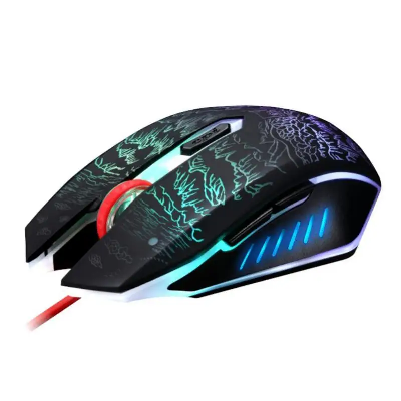 USB Wired Gaming Mouse Optical Mouse 2400DPI 6 Buttons LED Backlit Optical Computer Mouse for Desktop Laptop