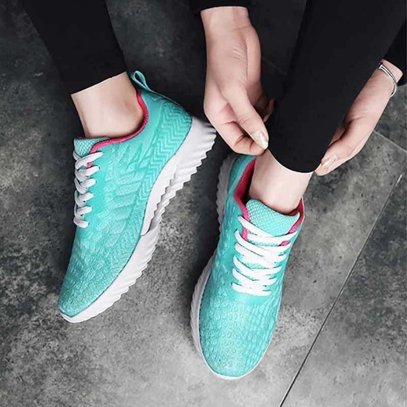 

6 Color Unisex Sneakers Lace-up Running Shoes For Men Women Non-slip Damping Sneakers Light Outdoor Athletic Jogging Sport Shoes