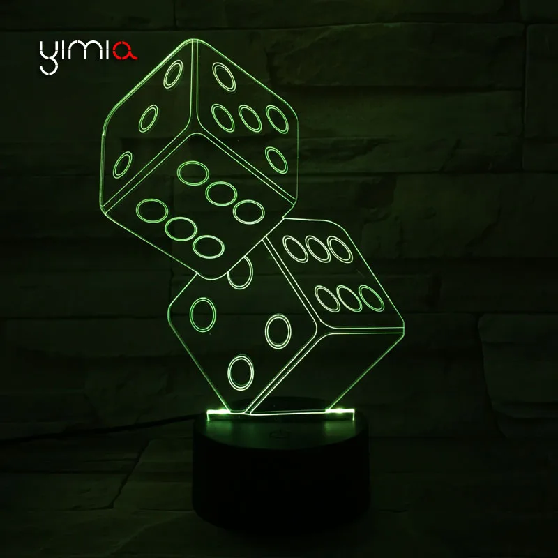 3D Датчик Движения Usb светодиодный ночник лампе luminaria Dice Shai Zi музыкальный динамик