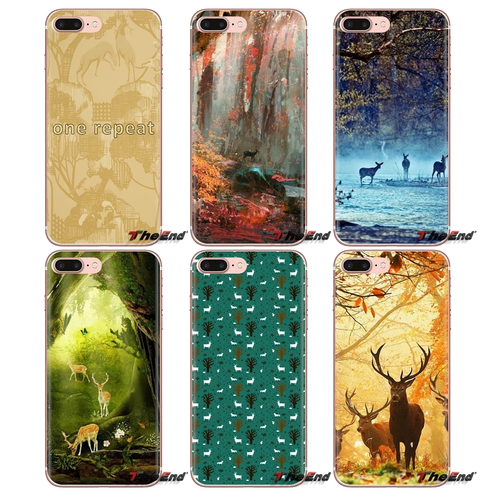 For Huawei G7 G8 P7 P8 P9 P10 P20 P30 Lite Mini Pro P Smart Plus 2017 2018 2019 forest deer Transparent Soft Shell Covers |