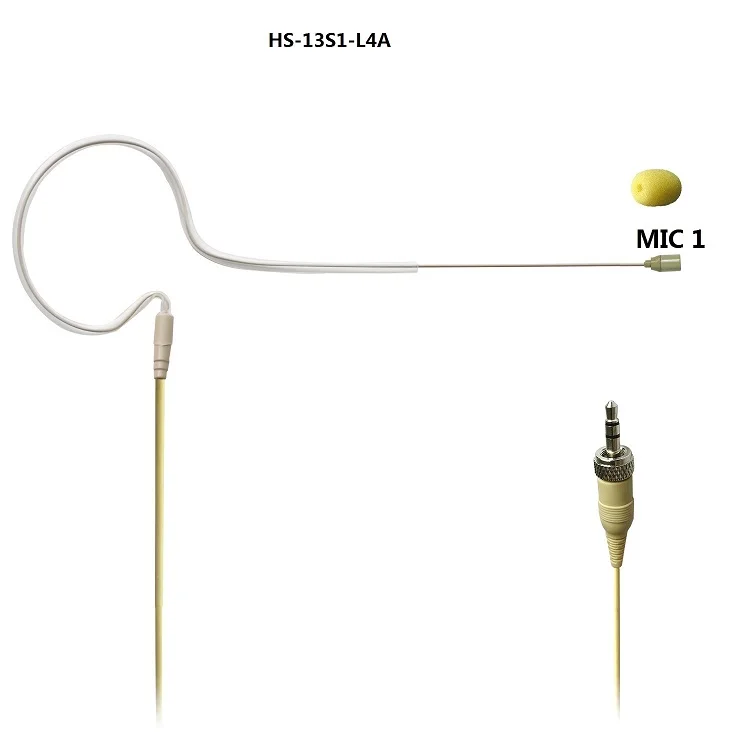 Freeboss 3.5mm Plug (with nut) Skin Color Mini Single Ear Hanging Omni Directional Condenser Headset Microphone