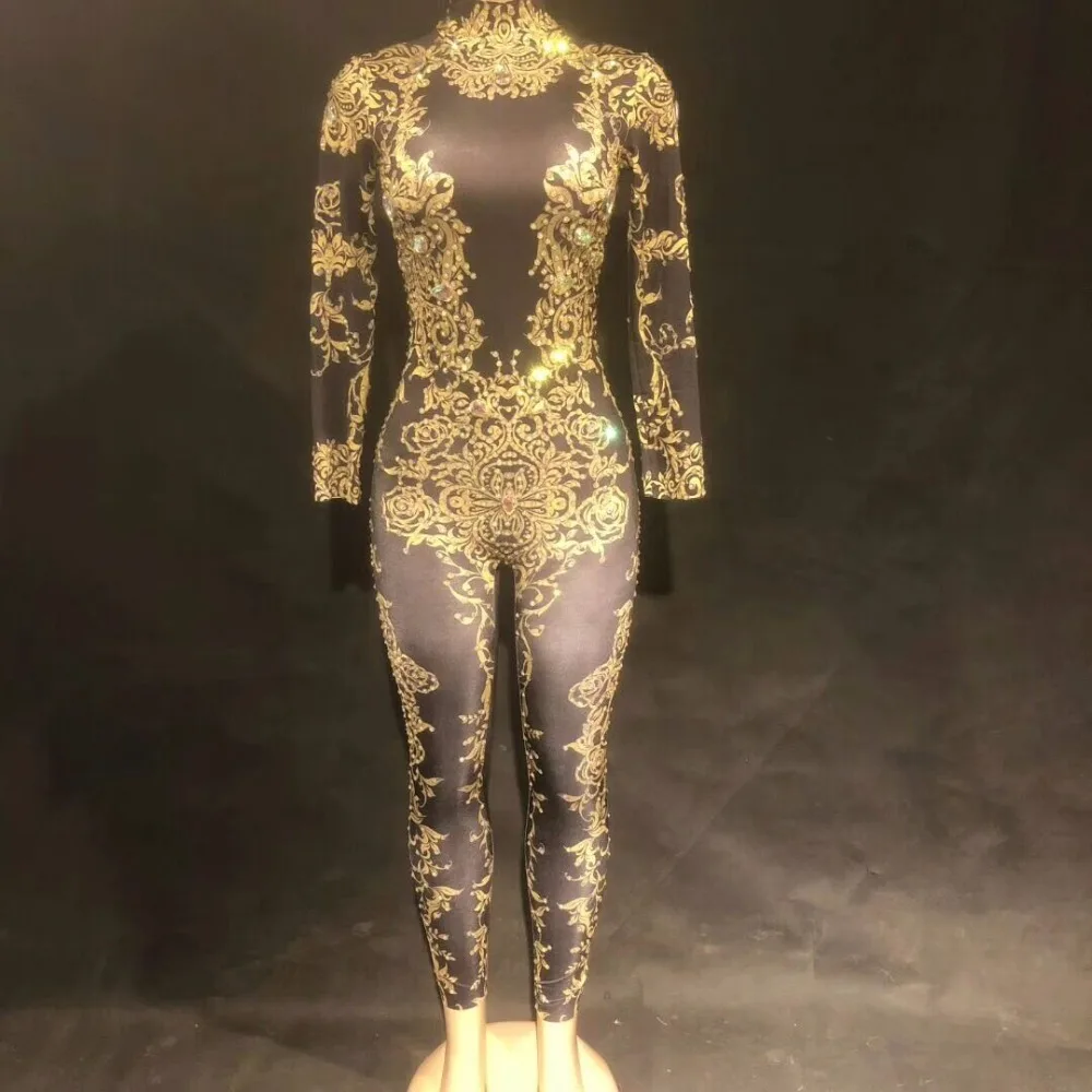 

Sexy Jazz Dance Clothing Jazz Wear Women Model Performance Black Onesie Costumes Dj Singer Stage Clothes Party OutfitQNY468