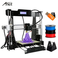 Легко Построить Anet A8 и A6 Reprap Prusa I3 Arcylic 3d Принтер Большой Размер Высокая Точность DIY3DPrinter Kit + Нити + SD Card + LCD + Очаг