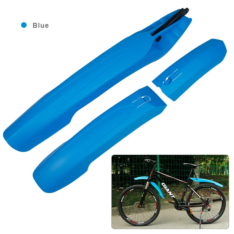 Deemount велосипед грязи Fender 24-27,5 дюймов велосипедный брызговик с светодиодный фонарь грязи крылья спереди/задние колеса Применение 1 пара - Цвет: Blue