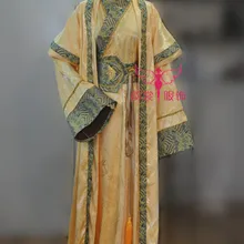 Длинное платье+ пальто с короткими рукавами желтый дракон узор дом костюм мужской ханьфу Маленький рукав косплей мужской костюм