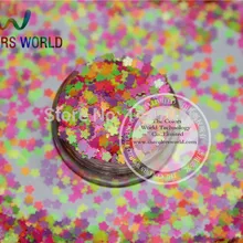 B-Mix неоновые цвета устойчив к растворителям цветов блески различной формы для лака для ногтей и украшения своими руками Размер: 3 мм 1 упаковка = 50 г