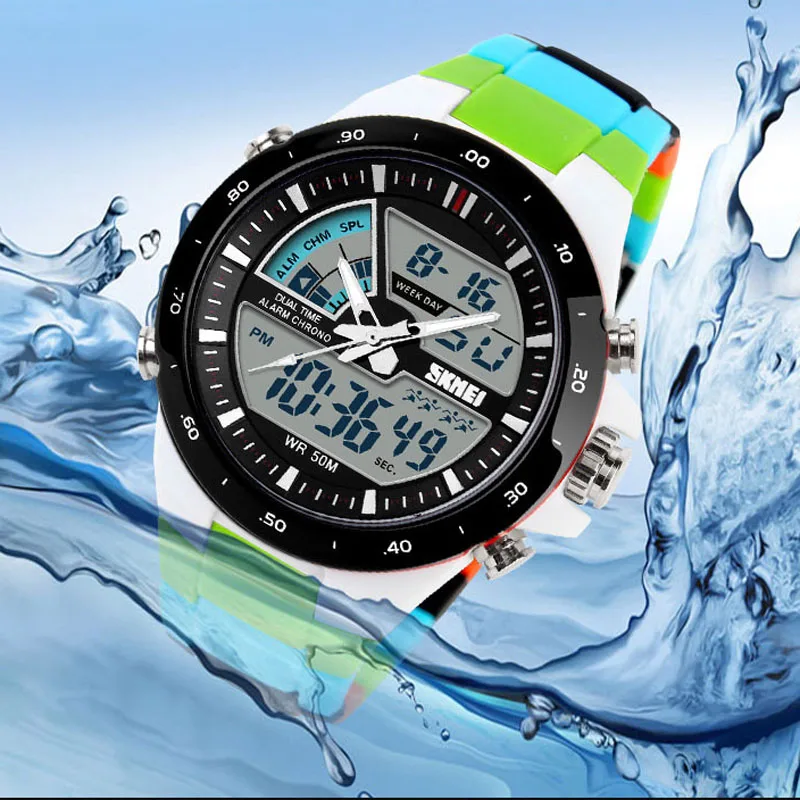 

50M Waterproof Mens Sports Watches Relogio Masculino Hot Men Silicone Sport Watch Reloj S Shockproof Electronic Wristwatch Male