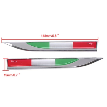 

2PCS Car Metal Italy Flag Side Fender Italian Skirts Knife Badges Emblem Car Stickers Fit For Fiat 500 Focus 2 Mazda Car Styling
