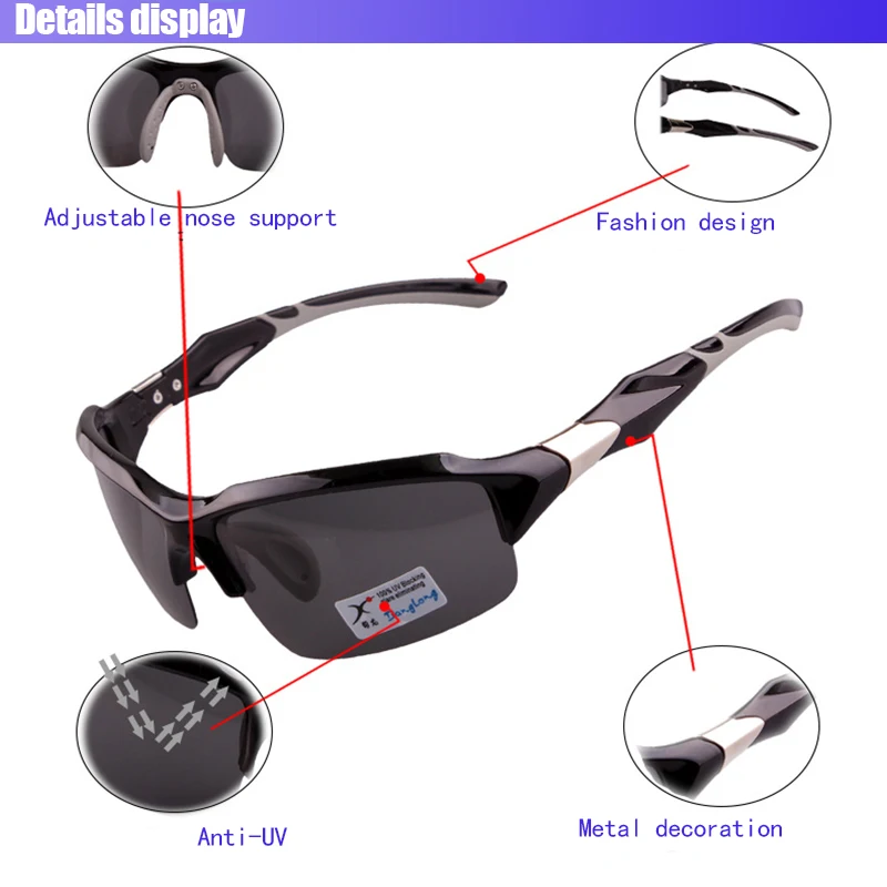 TOPSPORTS homens Esportes Ciclismo Óculos Polarizados UV400