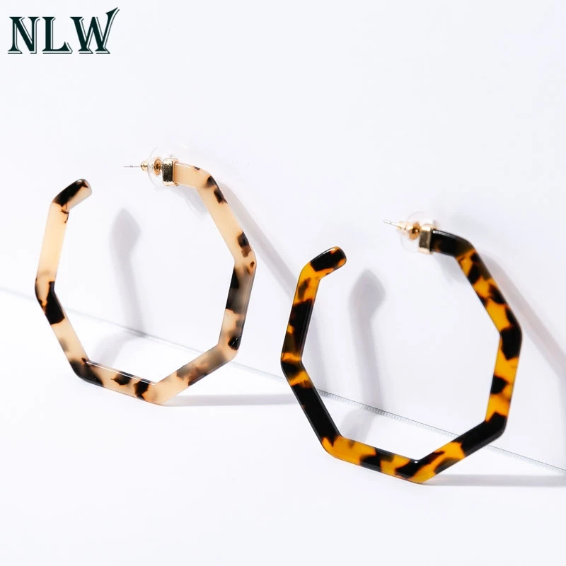 

NLW Christmas Gife Chic Geometry Leopard Plastic Earrings Women Club Party Feminino Earrings High Fashion Body Accessory