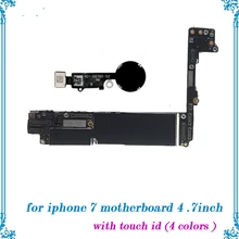 Хорошо работает для iphone 7 4,7 дюймов материнская плата с touch id разблокирована 32 gb/128 gb/256 gb системная плата со всеми ЧИПАМИ логическая плата