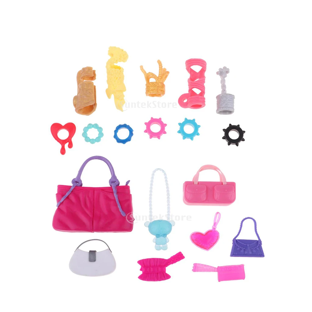

Multiple Plastic Bracelet & Handbag for Doll Clothes Dress Up Accessories