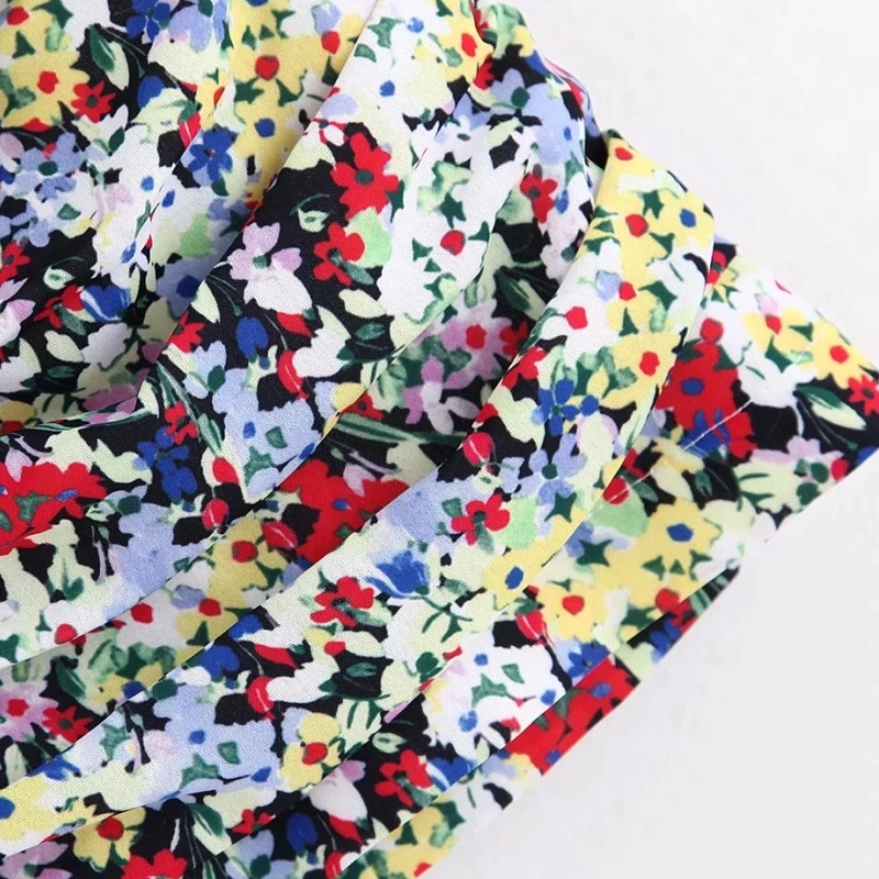 Цвет с цветочным принтом Для женщин плиссированная юбка Повседневная Женская Мини-юбки на осень зиму модные женские одежда для пребывания на открытом воздухе P1289