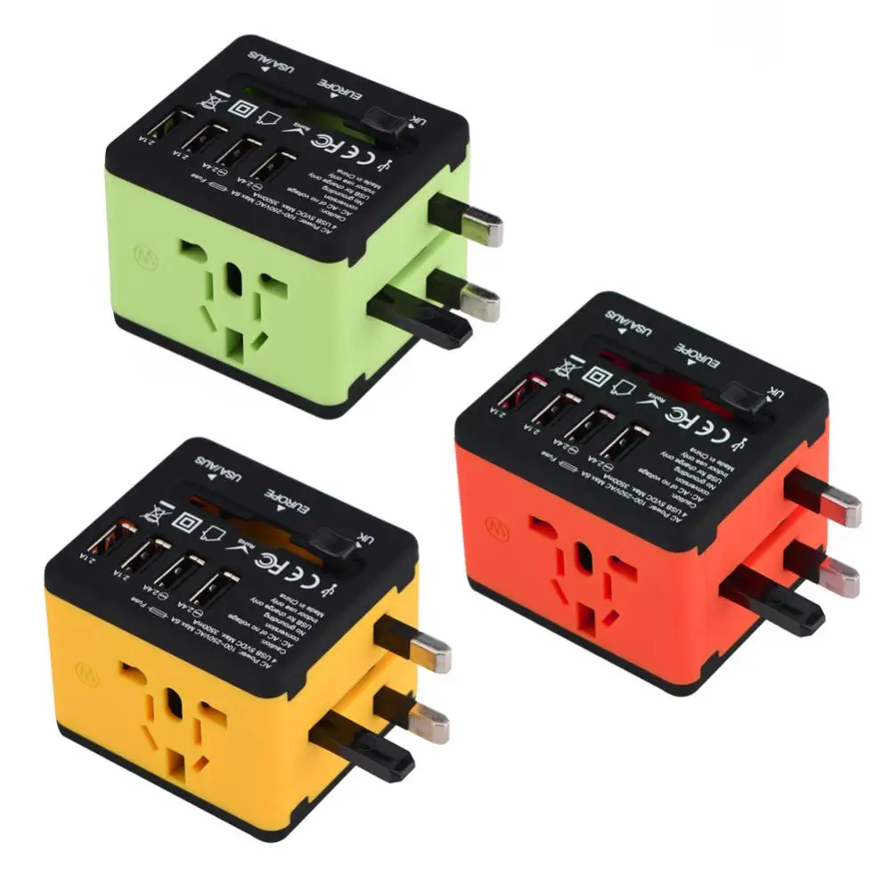 Kopen US UK EU AU Alle in Een Universele Adapter Travel Stopcontact Converter 4 Usb poort