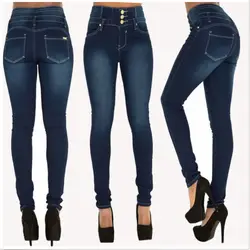 2019 женские джинсы больших размеров с высокой талией, тянущиеся, вымытые, облегающие женские узкие джинсы, уличная одежда, джинсовые