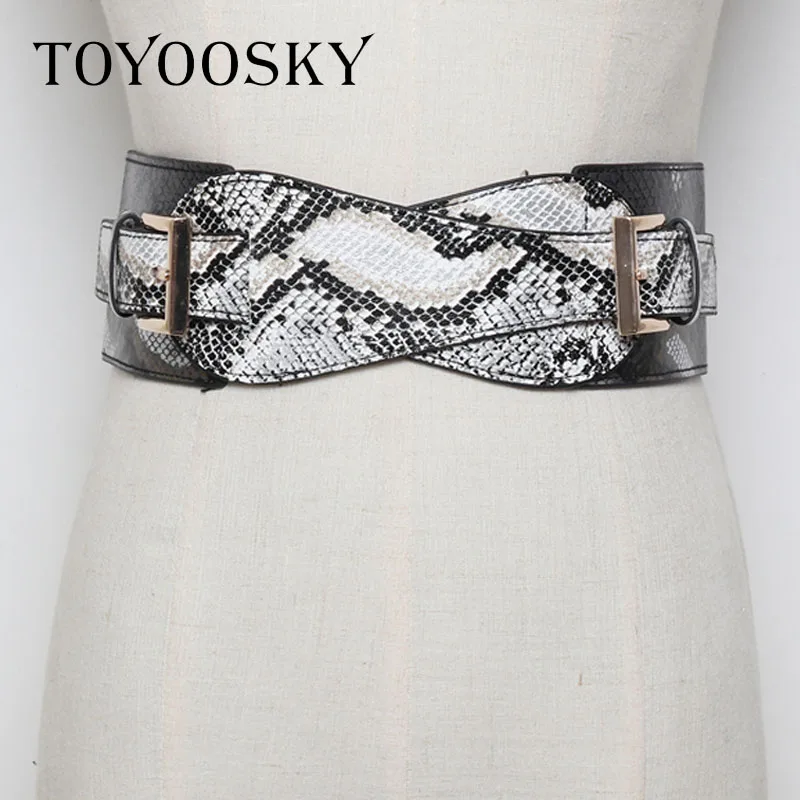 Женский дизайнерский кожаный ремень TOYOOSKY зимний женский широкий из