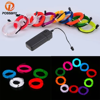 

POSSBAY 4M Party Atmosphere Light Car Decoration Neon LED Rope Lights + Output Connector Inverter Controller Interior Lamps