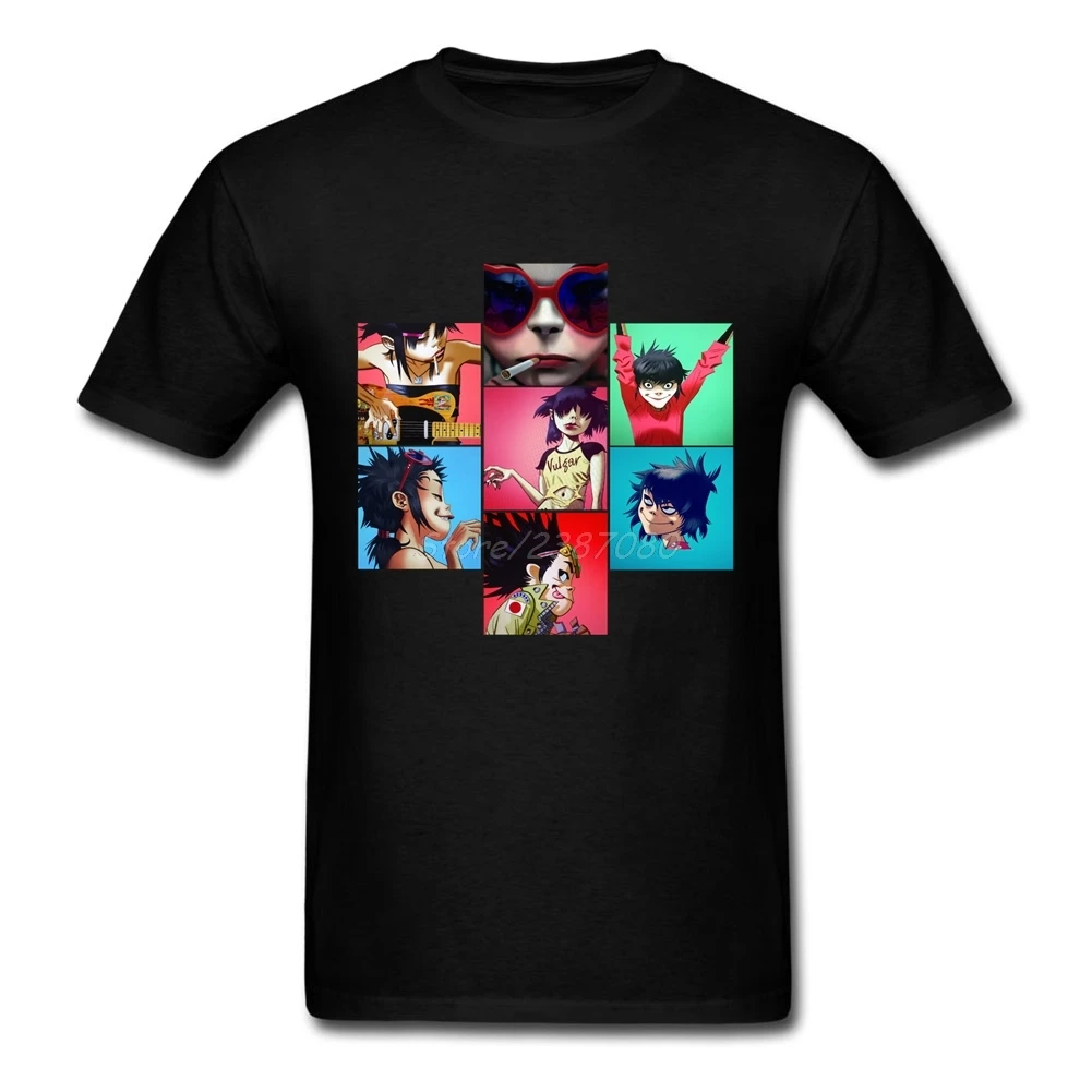 Gorillaz футболка размера плюс изготовленные на заказ с коротким рукавом Мужские