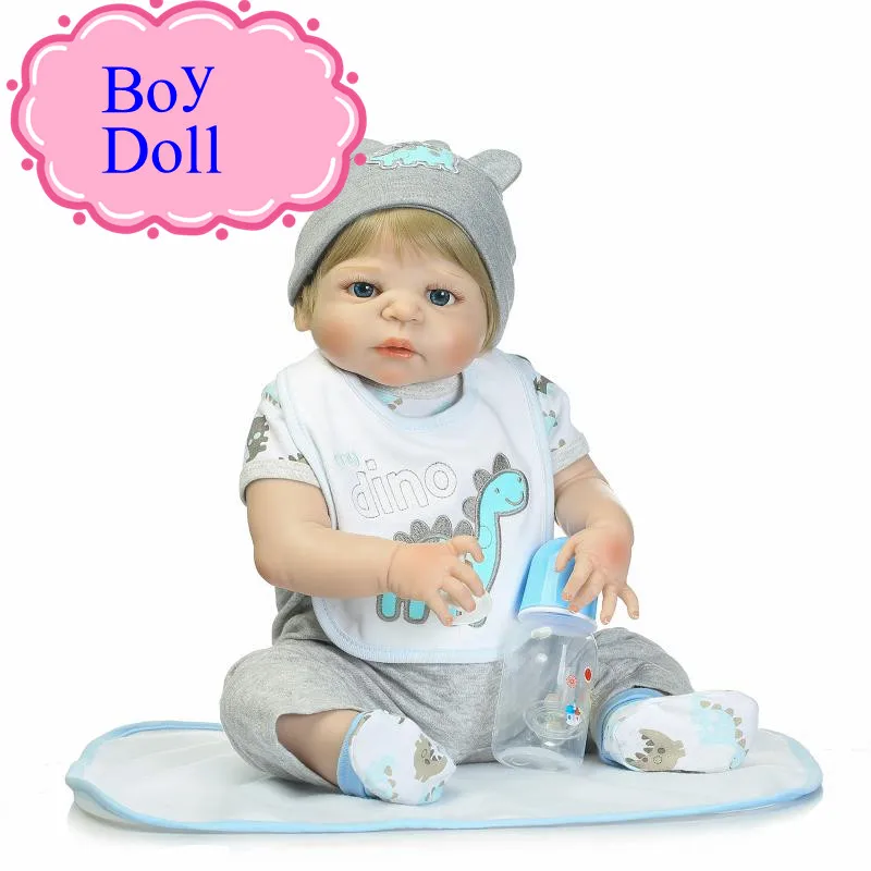 

Vivid NPK Full Silicone Reborn Baby Boy Doll About 57cm Kids Play Toys 22inch Baby Simulation Doll For Sale Best Gift