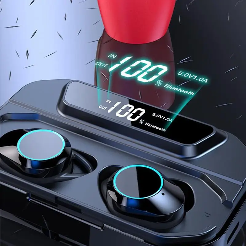 G02 Tws 5.0 Bluetooth 9d Stereo Earphone Wireless Earphones Ipx7 Waterproof Earphones 3300mah Led Smart Power Bank Phone