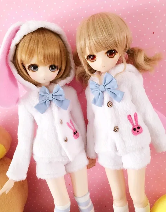 

Estartek NN047 1/3 1/4 1/6 Customized Full Hand Made Cute Rabbit Cosplay Set for BJD Uncle Doll Action Figure DIY