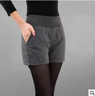 

MLXSLKY New high waist warm shorts double layers 2XL slim with lining cloth boots women's shorts