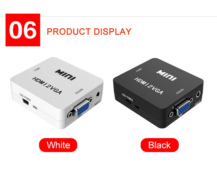 10 шт./лот HDMI конвертер VGA адаптер HDMI2VGA конвертер 1080 P для ноутбука ЖК-дисплей Экран проекторы HDTV