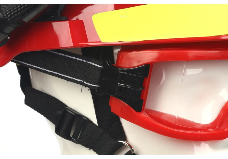 Safety Rescue Helmet Fire Fighter Protective Glasses Safety Helmets Workplace Fire Protection Hard Hat With Headlamp & Goggles (4)