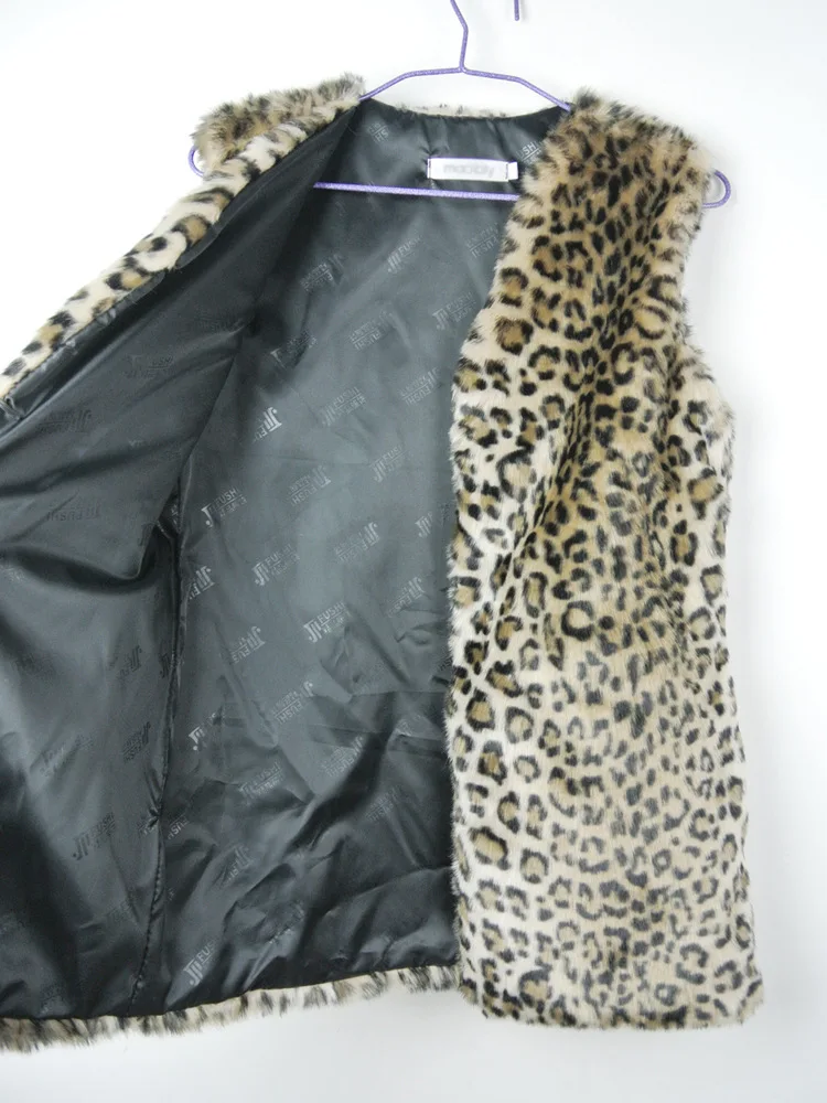 ZADORIN, осенне-зимний жилет из искусственного меха с леопардовым принтом, модный теплый длинный жилет с v-образным вырезом из искусственного меха, меховая куртка veste fourrure femme