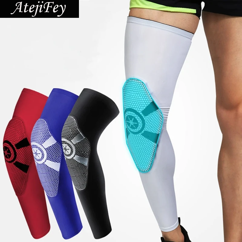 1 Pair Professional Padded Basketball Leggings Leg Sleeves Running