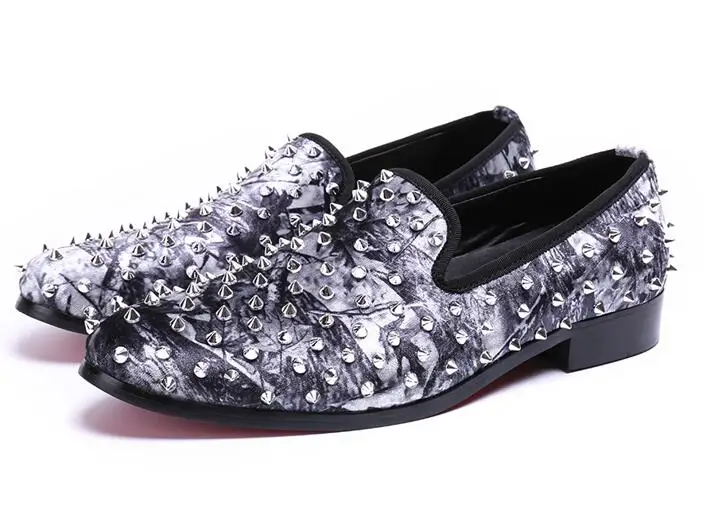 2018 Noir Brochettes Des Sur Choix Or Plates gris Grand Hommes 46 Chaussures Mocassins Size38 Rivet Mode Glitter Glissement rxrCXaqz