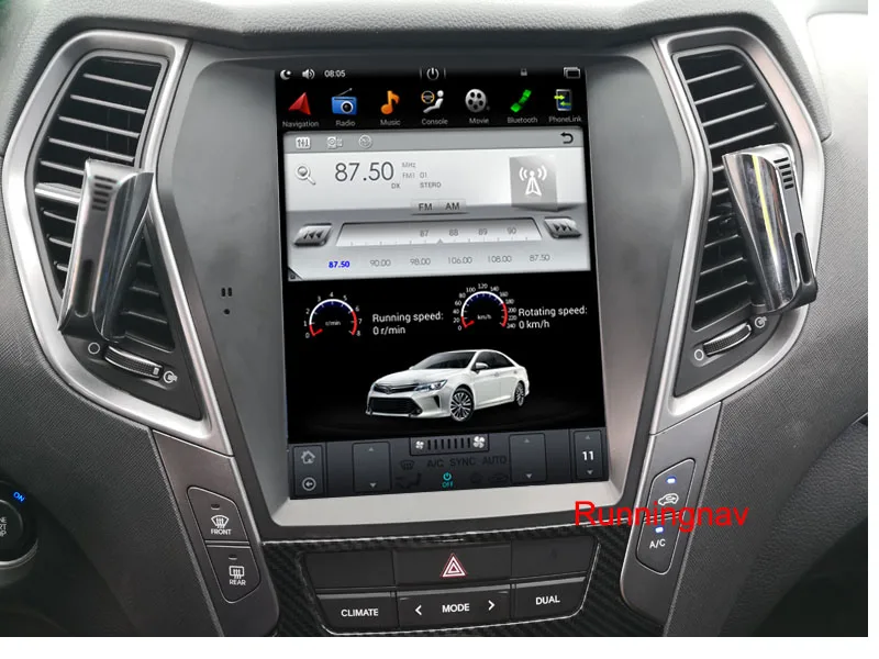 10," Tesla Тип Android Fit hyundai santa fe/ix45 2013 автомобильный dvd-плеер навигация gps радио