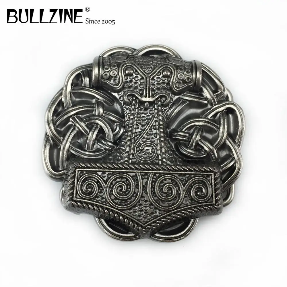 Оптовая продажа пряжка Bullzine для ремня викингов Mjolnir THORSHAMMER музыкального ремень с