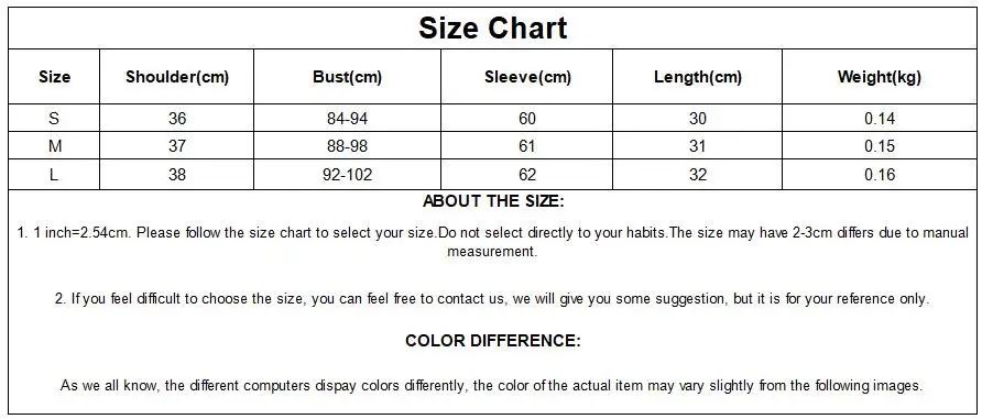 Size chart