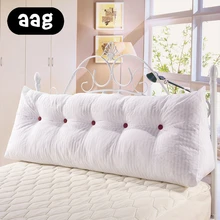 AAG однотонная льняная хлопковая Подушка на танкетке для спинка кровати, моющаяся большая подушка для поддержки талии, домашний декор, прикроватная подушка