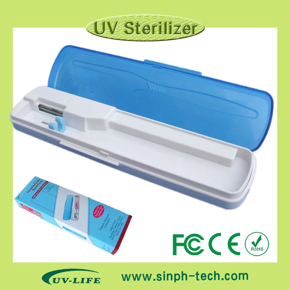 

2014 Portable travel toothbrush box high quality UV-C light toothbrush sanitizer