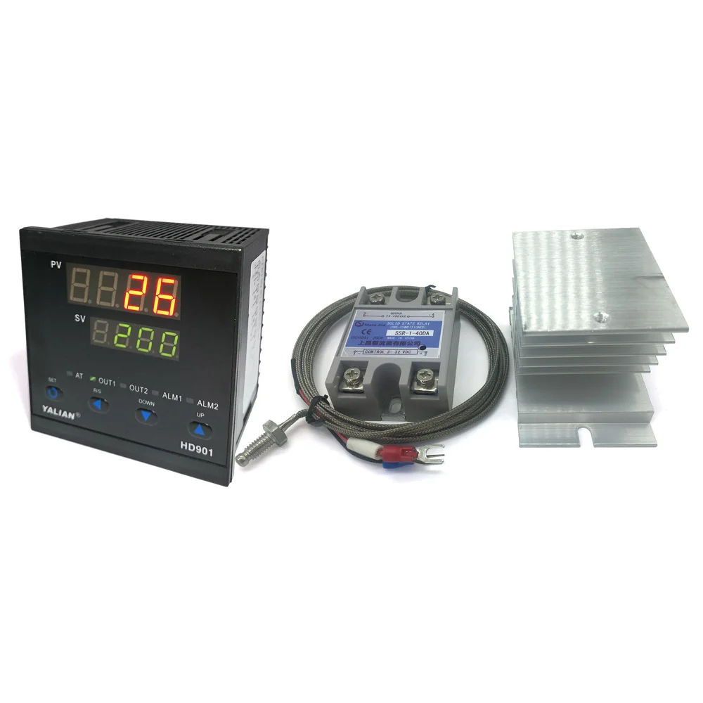 

2019 most ideal pid digital temperature controller Max temperature 1300 ℃ 2M K themercouple input+Max 40A SSR output+heat sink