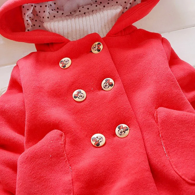 Забавное пальто с кроличьими ушками на капюшоне для девочек осенне-зимняя теплая куртка для девочек спортивные костюмы для детей детская одежда топы для девочек пальто
