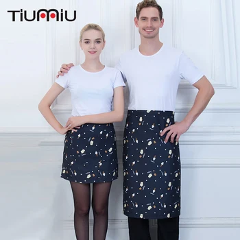 

Ice Cream Cups Printed Chef Aprons High Quality Women Men Kitchen Hotel Coffee Shop Bakery Chef Waiter Cleaning Work Wear Aprons