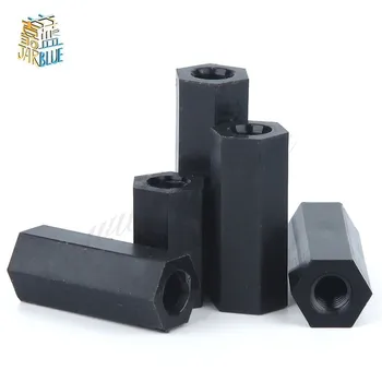 

50Pcs M4 Hex Nylon Standoff Spacer Column Flat Head Double Pass Nylon Plastic Spacing Screws